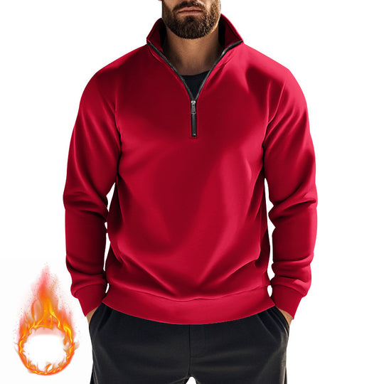 Herren nan komfortables Halbzip-Sweatshirt mit Stehkragen, leicht angerauter Innenseite und geripptem Saum Shop Nory