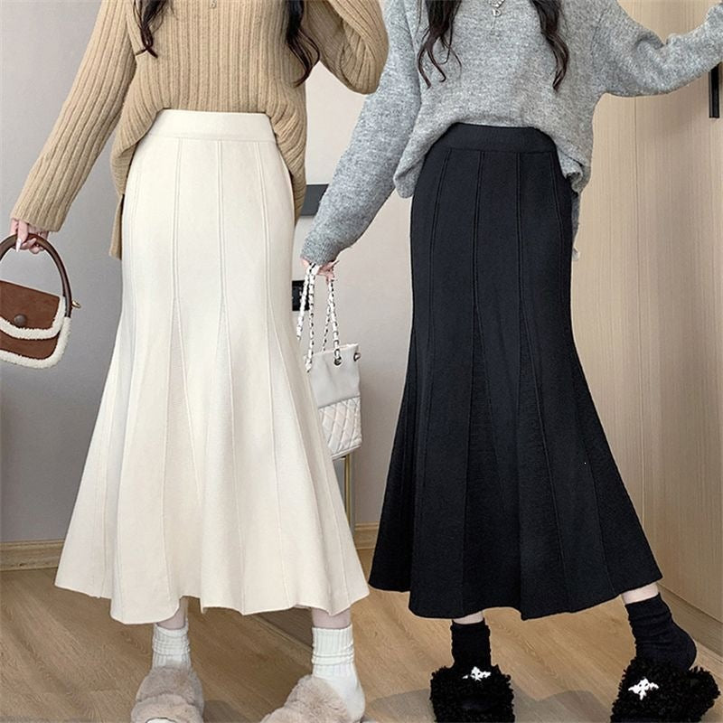 Damen Fließender Maxirock mit eleganter A-Linien Silhouette Shop Nory