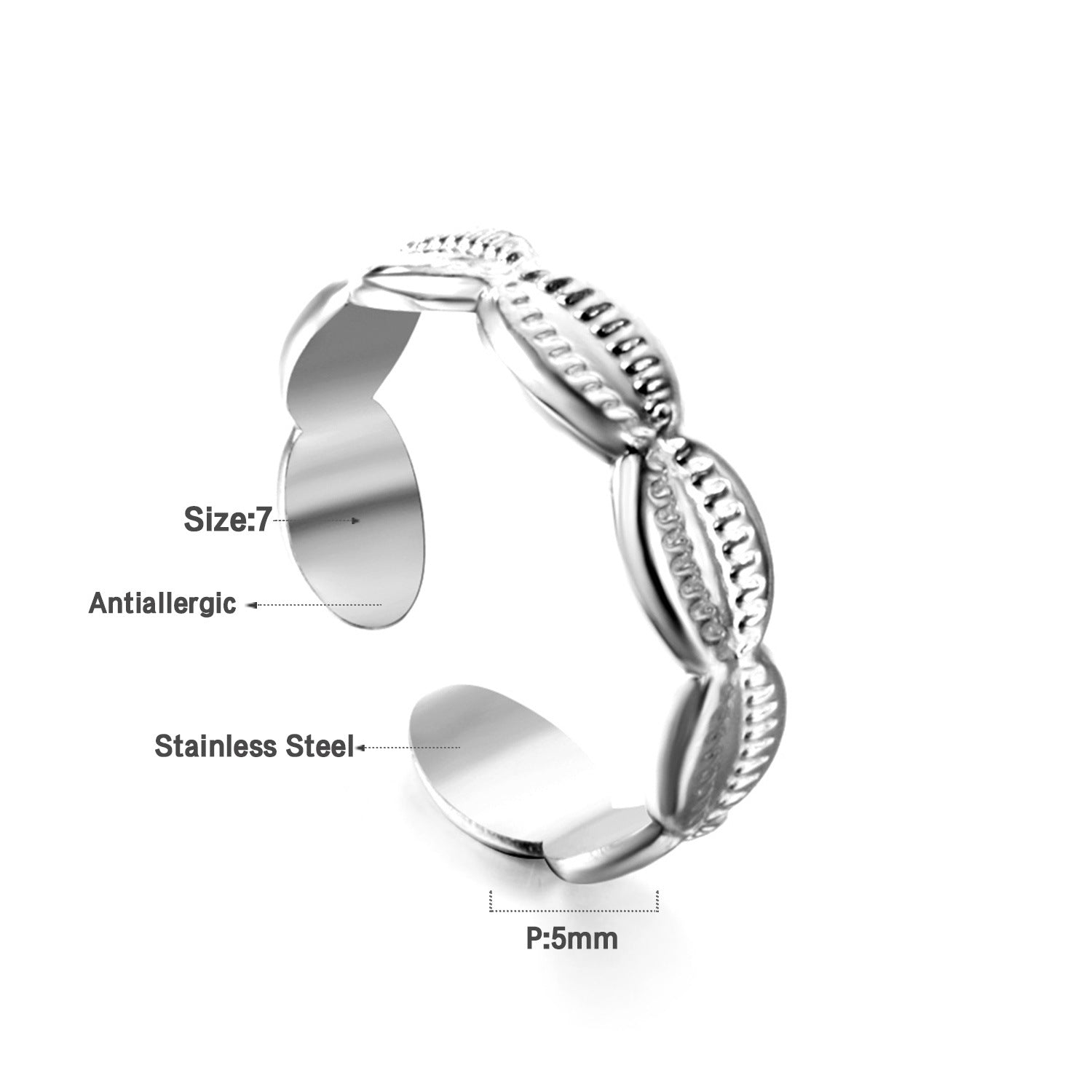 Damen offener Ring mit kunstvollem Muschel-Design und hochwertiger Goldbeschichtung Shop Nory