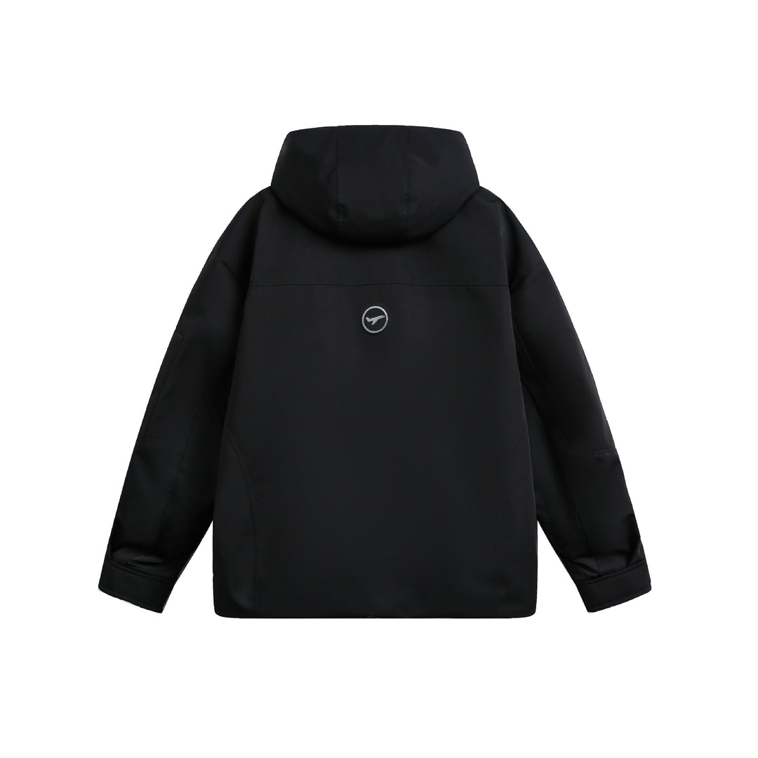 Unisex Technische wattierte Winterparka mit hoher Kapuze und mehreren Reißverschlusstaschen Shop Nory
