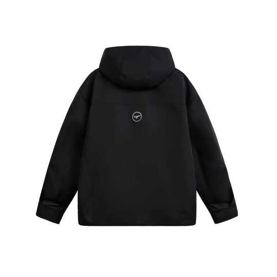 Unisex Technische wattierte Winterparka mit hoher Kapuze und mehreren Reißverschlusstaschen Shop Nory