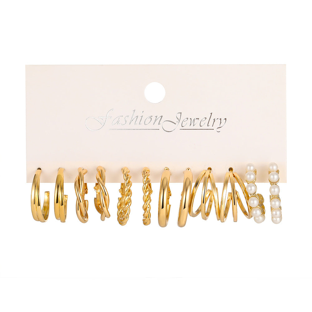 Damen Creolen-Set mit variierenden Texturen und modernen Designs Shop Nory