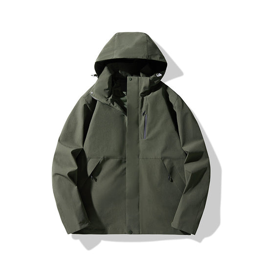 Herren Technische wasserdichte Kapuzen-Shelljacke im minimalistischen Urban-Look Shop Nory