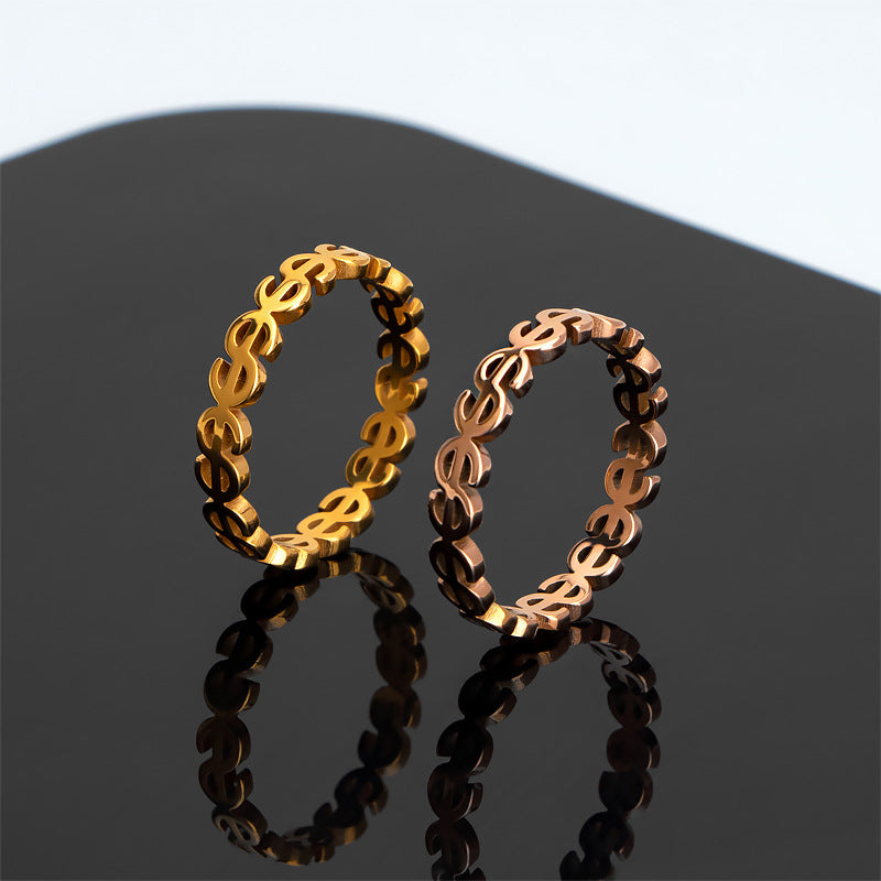 Damen Ring mit kreativem Dollarzeichen-Design Shop Nory