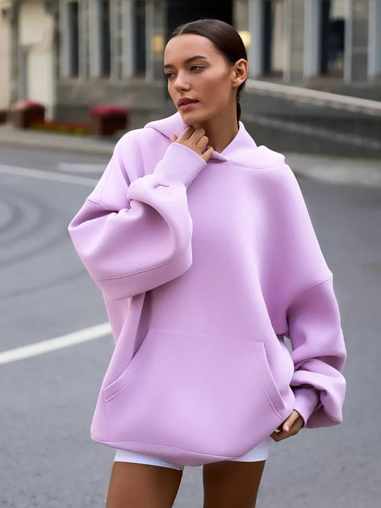 Damen Oversized Kapuzenpullover mit Kängurutasche Shop Nory