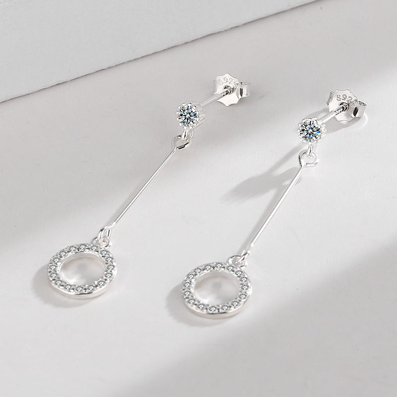 Damen Ohrhänger mit funkelnden Zirkonia und modernem Pendeldesign Shop Nory