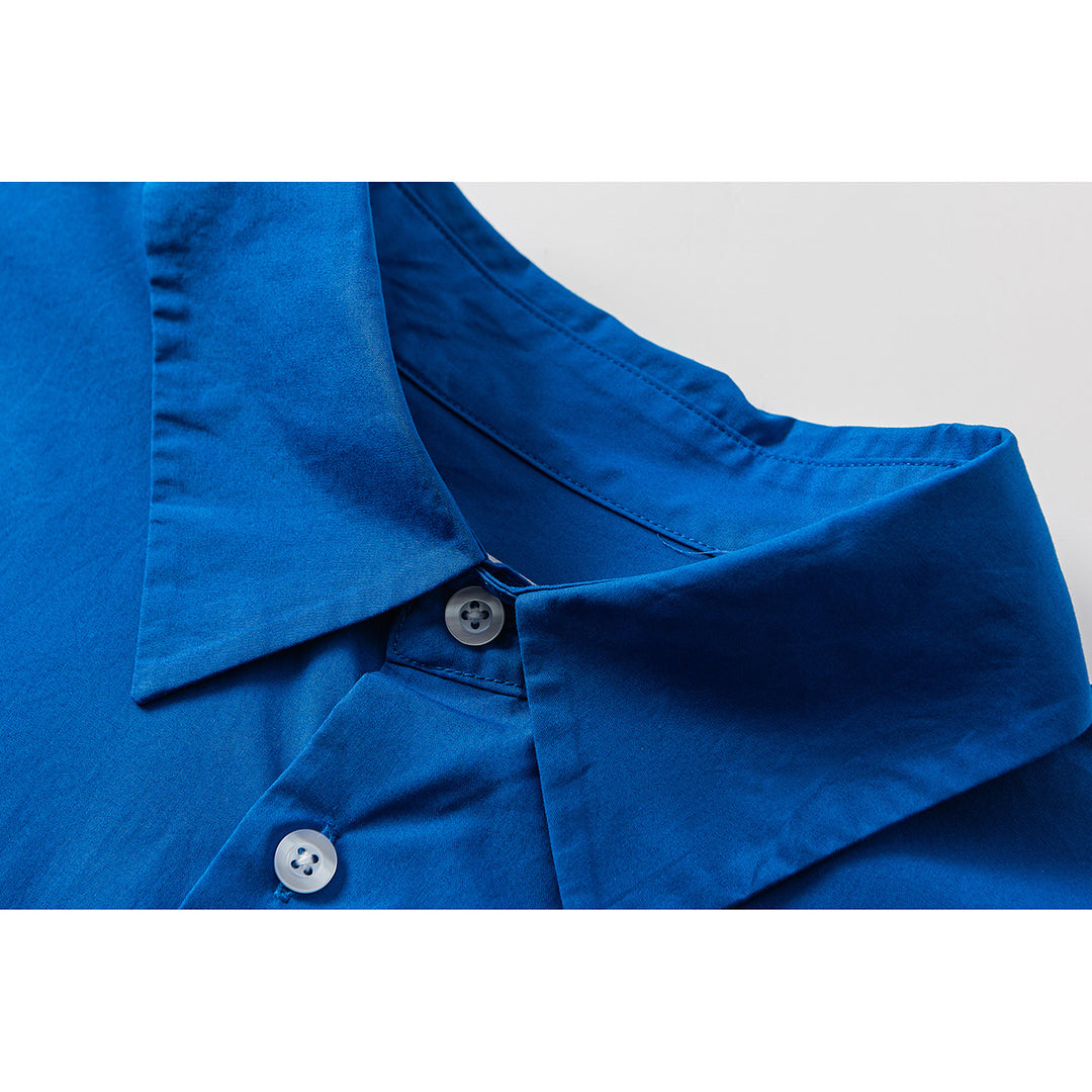 Unisex Oversized Hemd aus leichter Baumwollmischung mit abgerundetem Saum Shop Nory