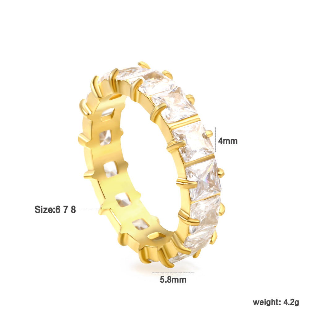 Damen Ring mit funkelnden Zirkonia aus hochwertigem Edelstahl Shop Nory