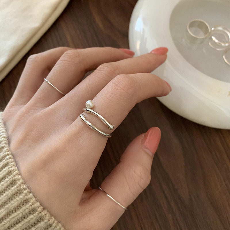 Damenring mit kreativem spiralförmigem Design und funkelnden Steinen Shop Nory