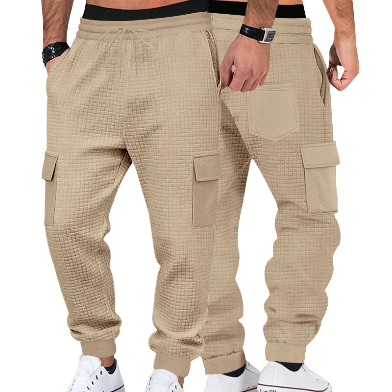 Herren Cargo-Jogginghose mit Waffelstruktur, elastischem Bund und Klappentaschen Shop Nory