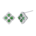 Damen Zarte Ohrringe mit grünem Jade-Edelstein und funkelnden Zirkonia-Elementen Shop Nory