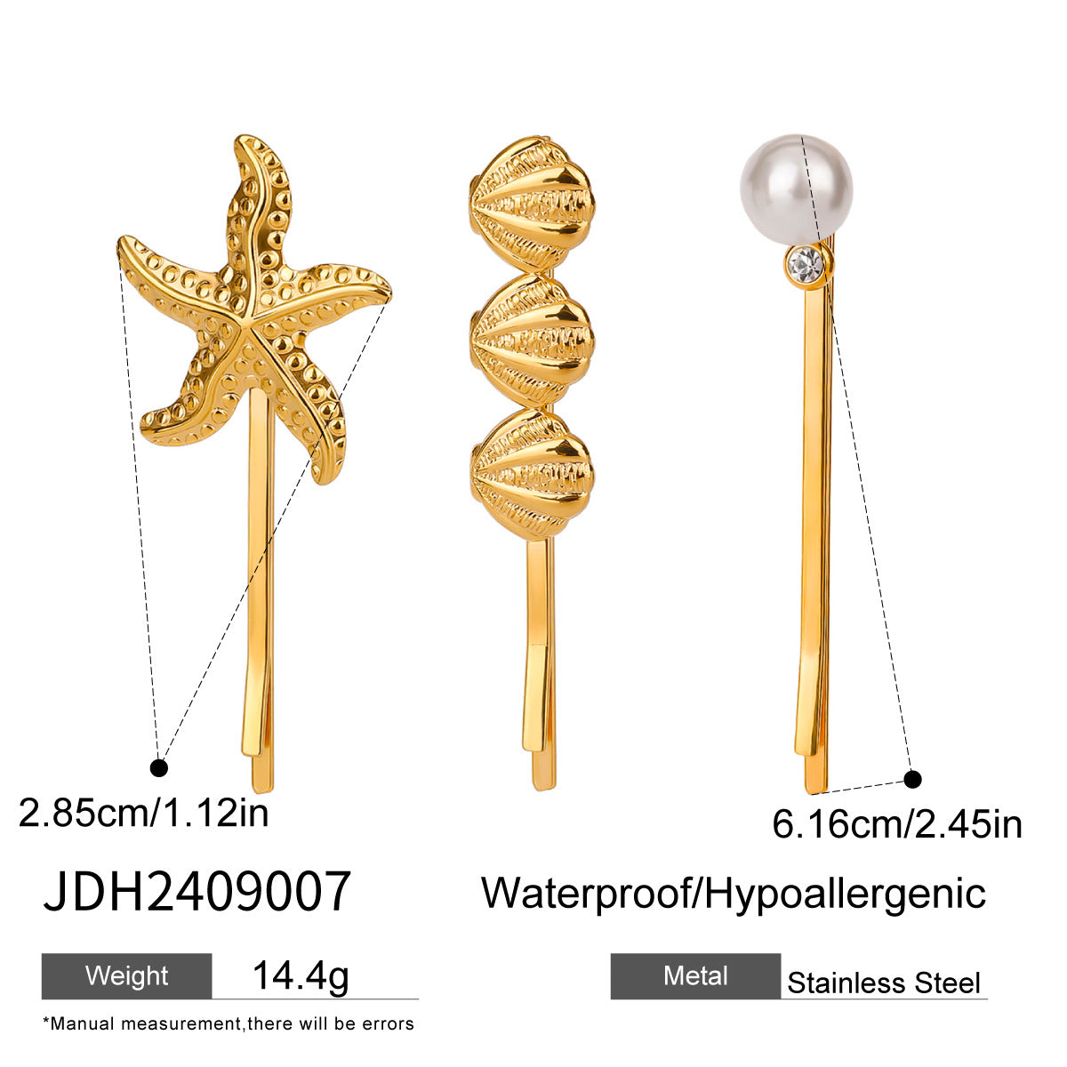 Damen Haarschmuck mit maritimen Muschelmotiven und hypoallergener Edelstahlverarbeitung Shop Nory