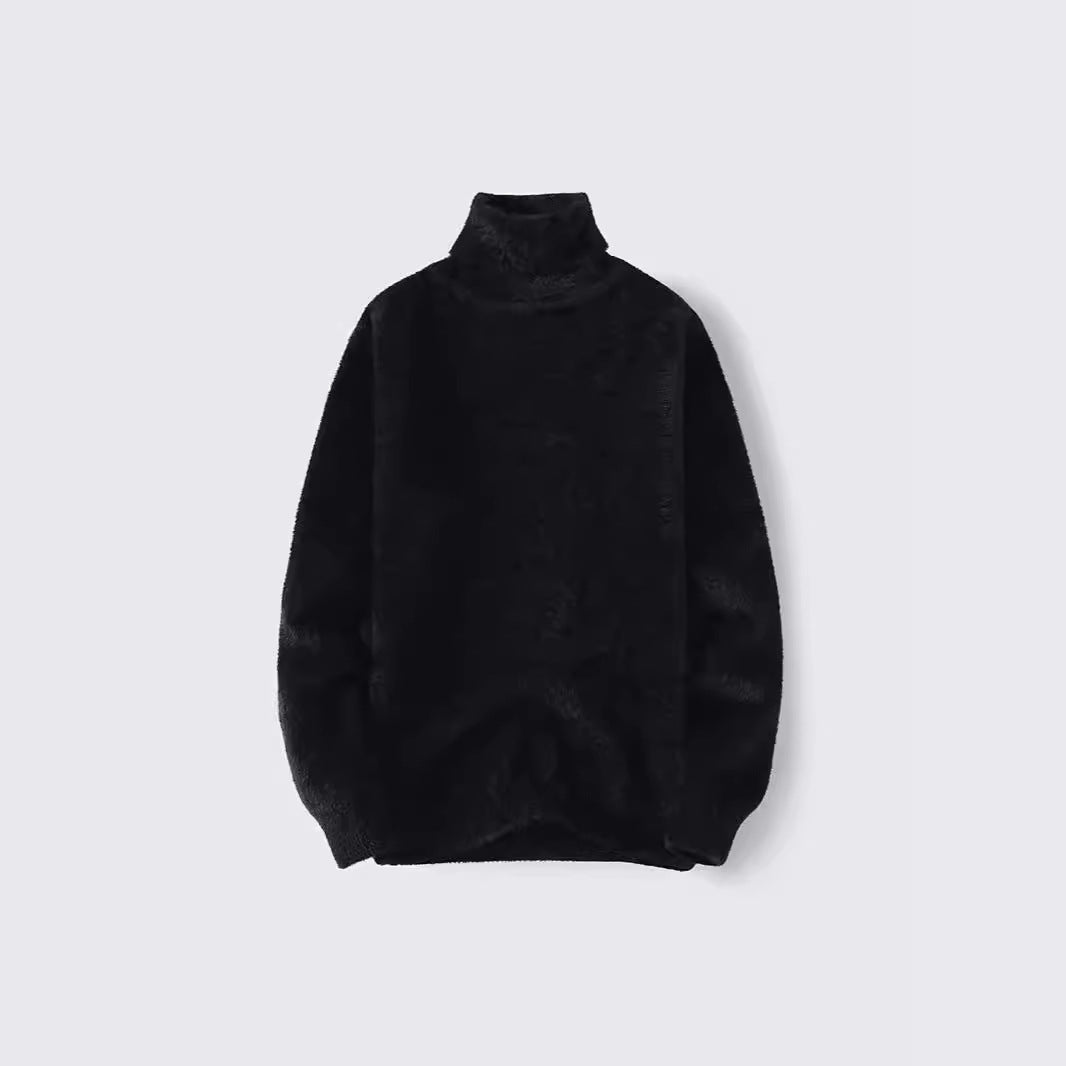 Herren warmer Rollkragenpullover aus weichem Strickstoff