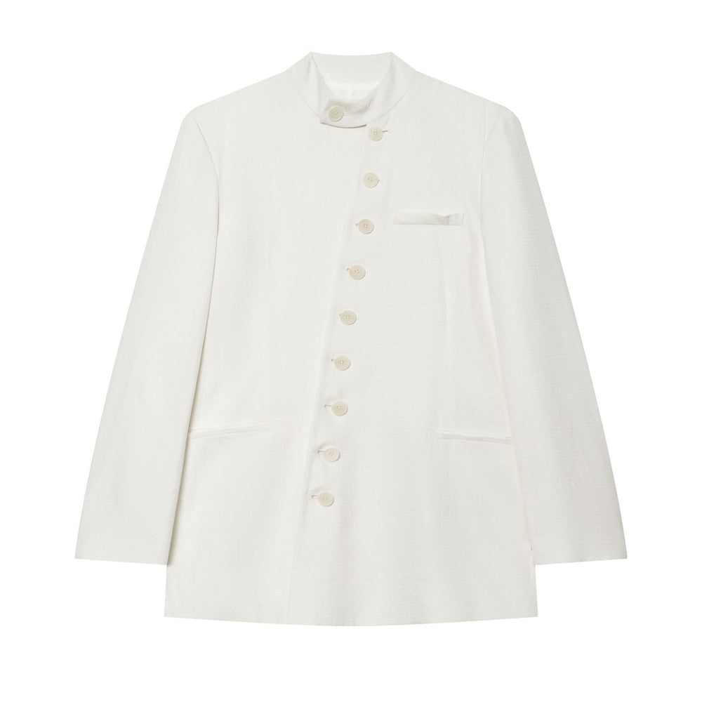 Damen Leichter Bouclé-Blazer mit Stehkragen und Knopfleiste Shop Nory