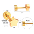 Damen Bauchnabelpiercing mit funkelndem Sternenanhänger und hochwertiger Goldbeschichtung Shop Nory