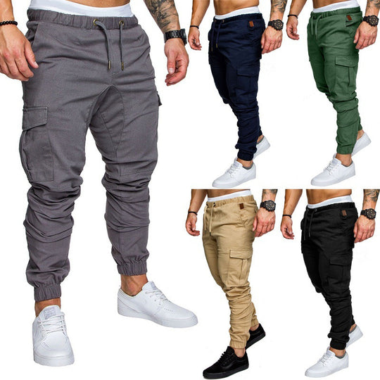 Herren nan karottenförmige Cargo-Jogger mit elastischem Bund Tunnelzug und verstärkten Knien Shop Nory