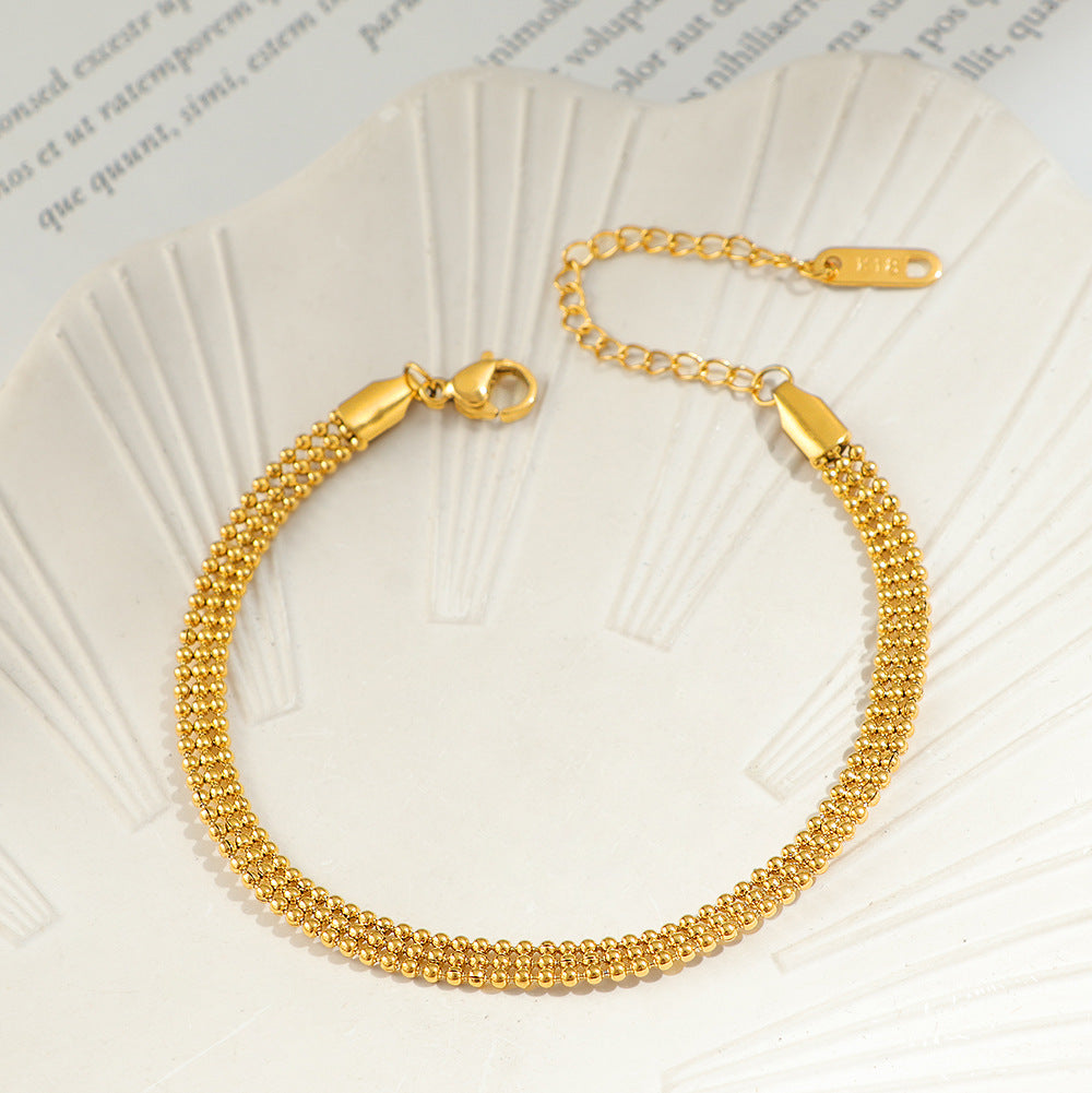 Damen Gold Texturierte Kettenarmband Shop Nory