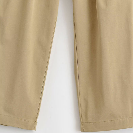 Damen Weite High Waist Hose mit Bundfalten, Bügelfalte und Eingrifftaschen Shop Nory