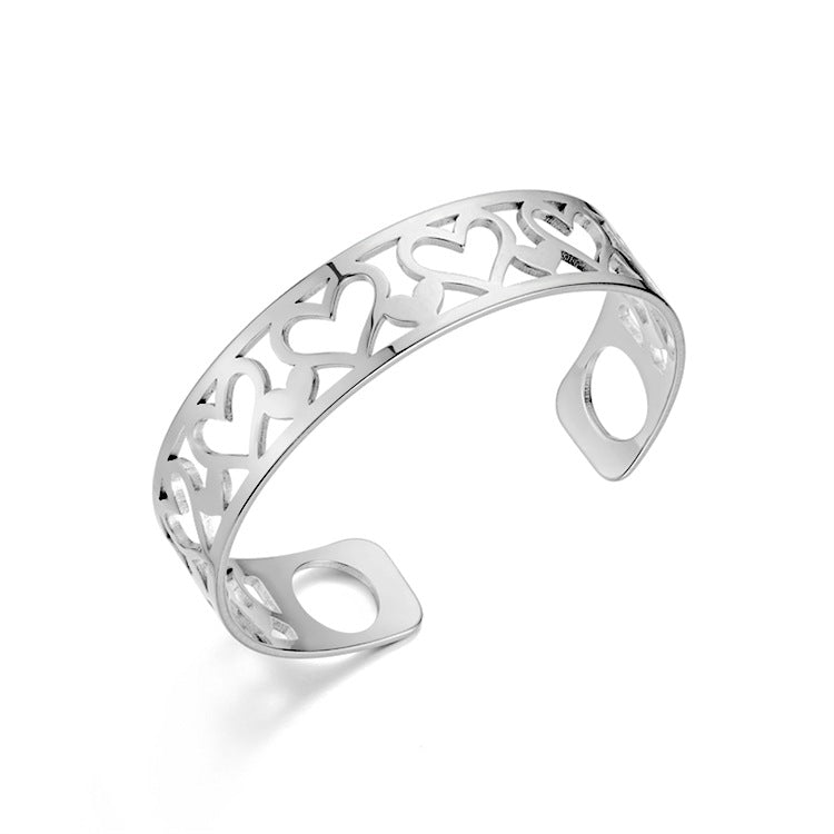 Damen Offenes Armreif mit Herzdesign Shop Nory