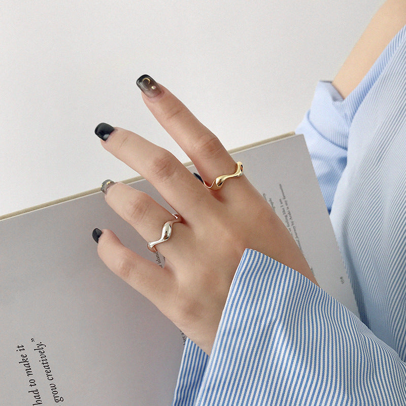 Damen Offener, skulpturaler Ring aus hochwertigem Edelstahl Shop Nory