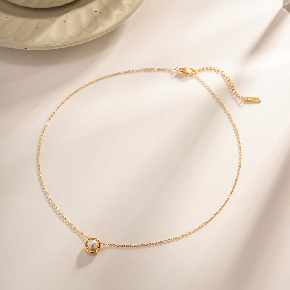 Damen Halskette mit einzigartigem Perlenanhänger und verstellbarem Edelstahlverschluss Shop Nory