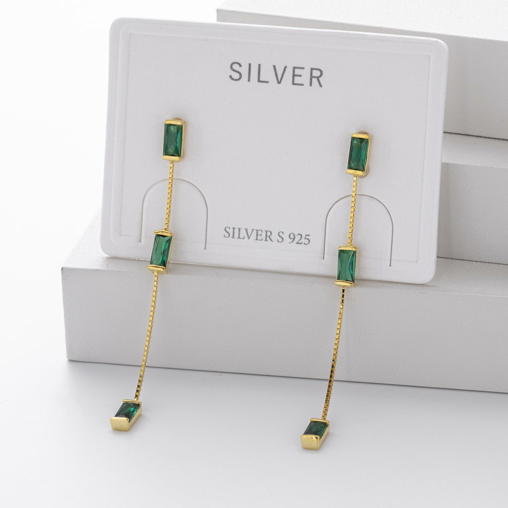 Damen Ohrhänger mit funkelnden Zirkonsteinen aus 925 Sterling Silber Shop Nory