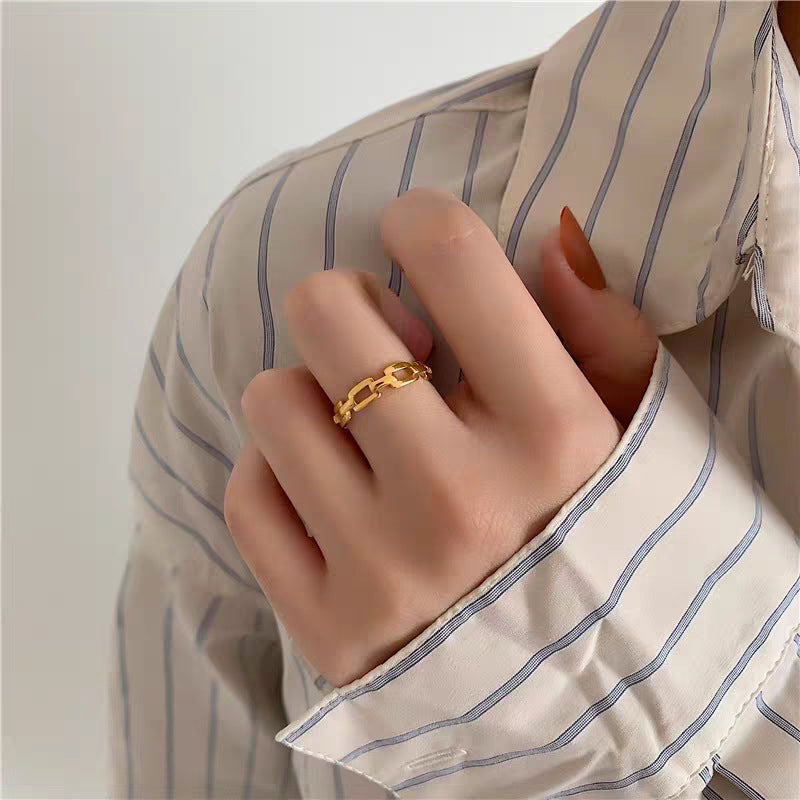 Frauen Modern Link Design Ring Shop Nory