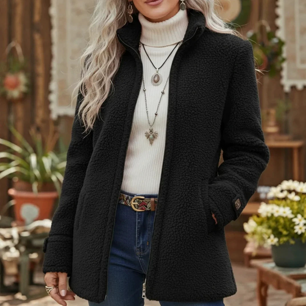 Damen Kuschelige Fleecejacke