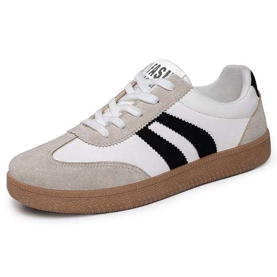 Herren nan retro Sneaker mit Velours- und Textilobermaterial, klassischer Drei-Streifen-Optik und profilierter Gumminsohle Shop Nory