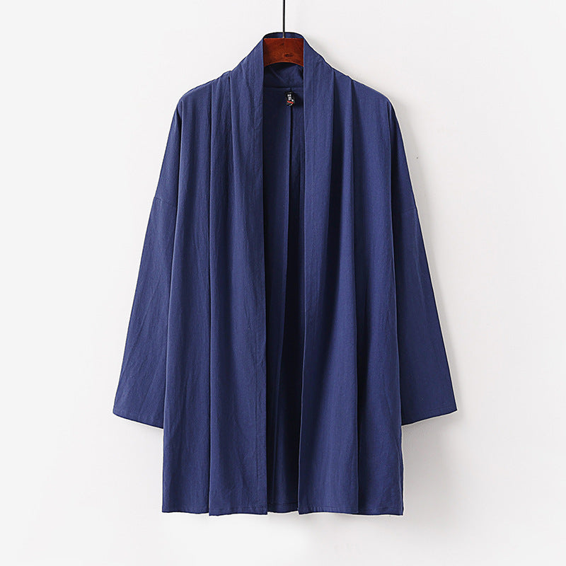 Unisex Offene Kimono-Cardigan aus leichter Baumwoll-Leinen-Mischung Shop Nory