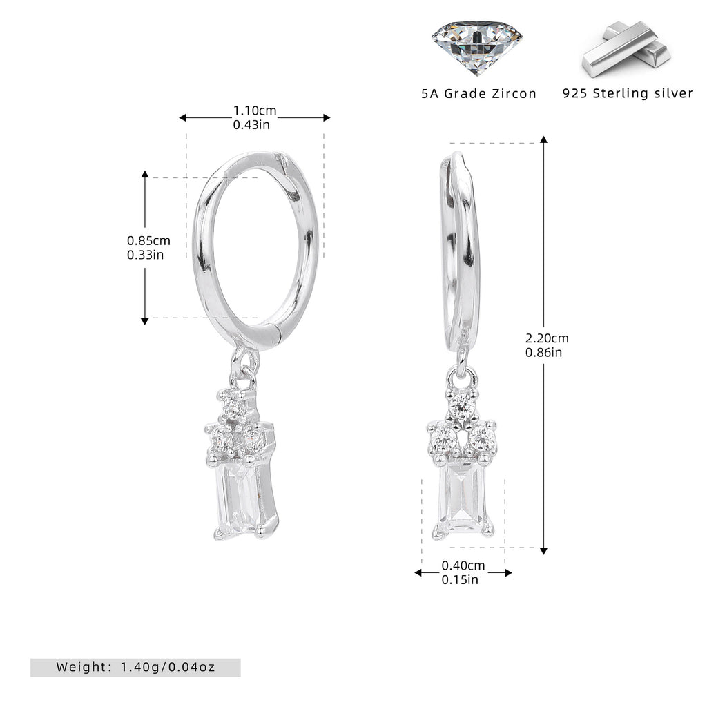 Damen Ohrhänger mit luxuriösen Zirkonen und hochwertigem 925 Sterling Silber Shop Nory