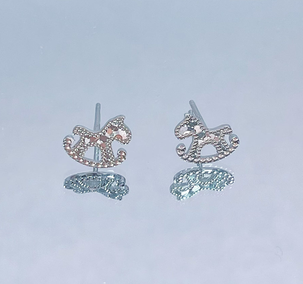 Damen Ohrstecker im süßen Schaukelpferd-Design Shop Nory