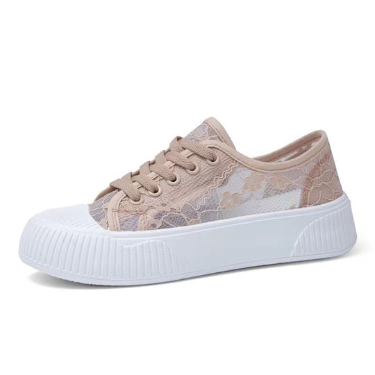Damen Sneakers mit eleganter Spitzenoptik und komfortabler Polsterung