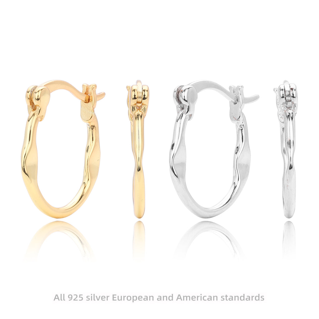 Damen Creolen mit elegantem, geschwungenem Design aus hochwertigem 925 Sterling Silber Shop Nory