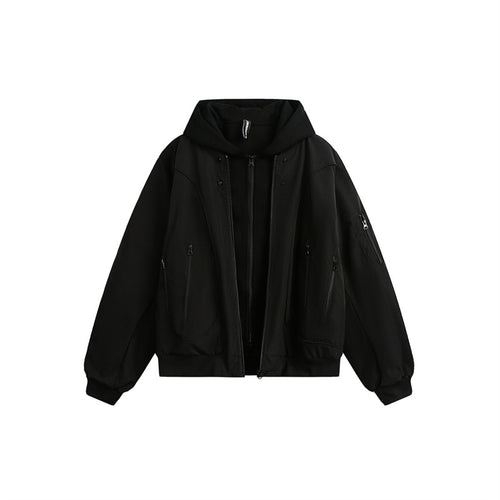 Unisex Layer-Kapuzenjacke mit integrierter Innenweste und Multifunktions-Taschen Shop Nory