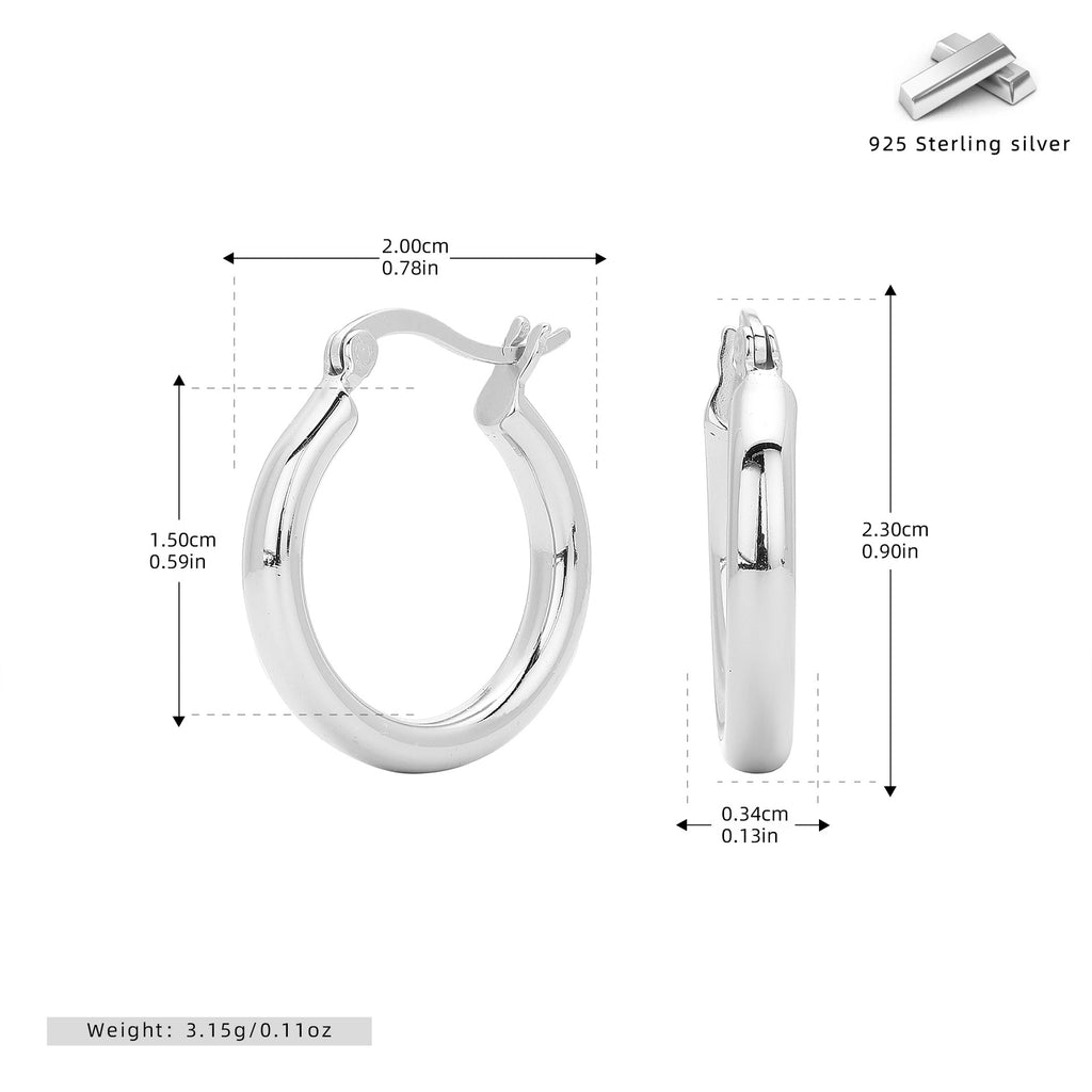 Damen Creolenohrringe mit elegantem und zeitlosem Design aus hochwertigem 925 Sterling Silber Shop Nory
