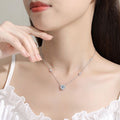 Damen Herzanhänger-Halskette mit funkelnden Zirkonia und eleganter Silberkette Shop Nory