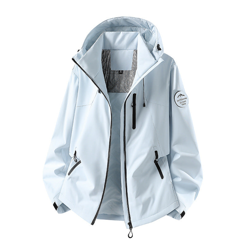 Herren Wasserabweisende Softshelljacke mit Kapuze und Reißverschlusstaschen Shop Nory