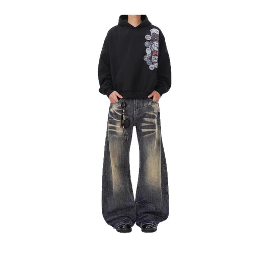 Herren Lässige Ultra-Baggy Jeans Shop Nory