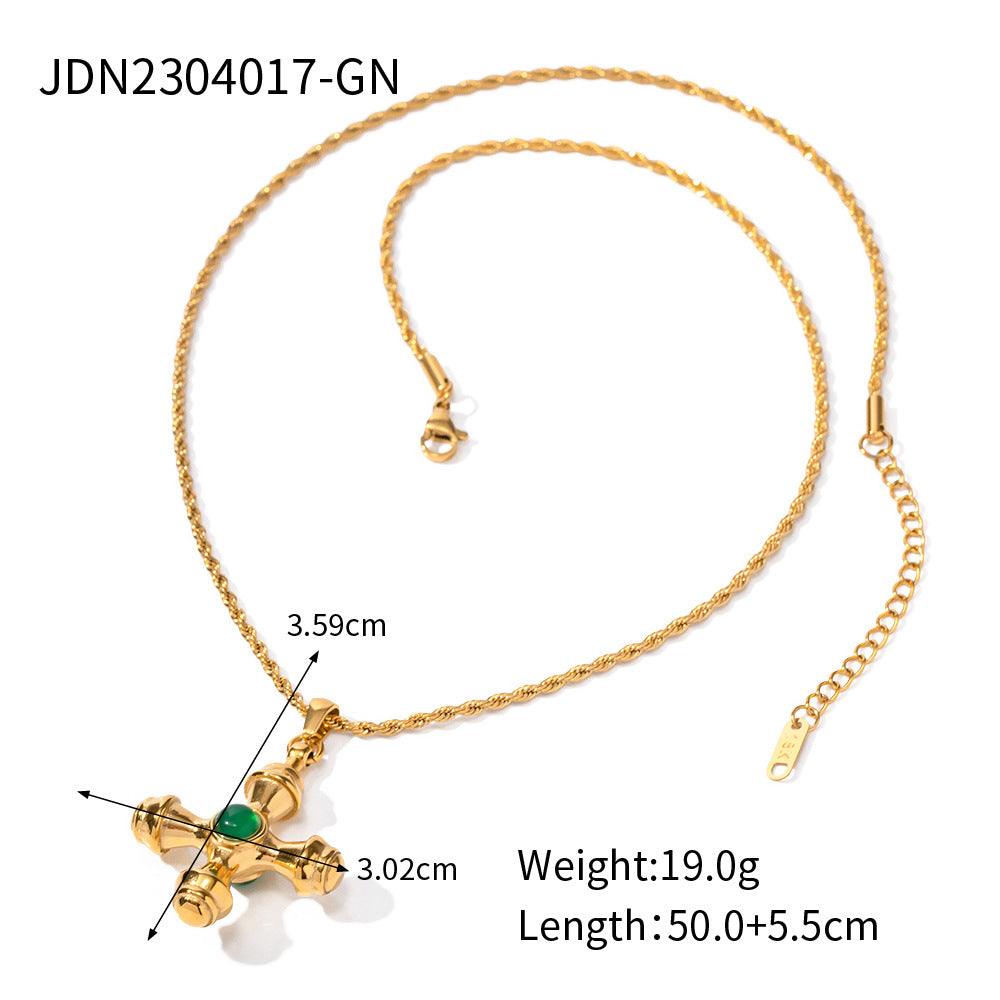 Damen Halskette mit luxuriösem Kreuzanhänger und feiner Edelstahlverarbeitung Shop Nory