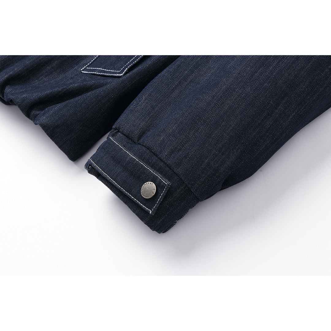 Herren Boxy-Jeansblouson mit hohem Stehkragen, sichtbarer Kontrastnaht und elastischem Saum Shop Nory