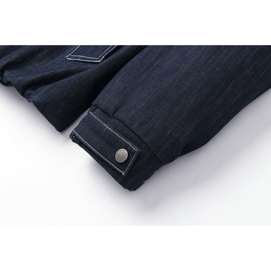 Herren Boxy-Jeansblouson mit hohem Stehkragen, sichtbarer Kontrastnaht und elastischem Saum Shop Nory