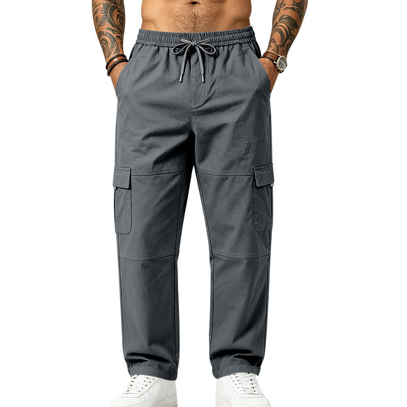 Herren Modern-lässige Cargo-Hose mit Elastikbund, Cargotaschen und verstärkten Knien Shop Nory