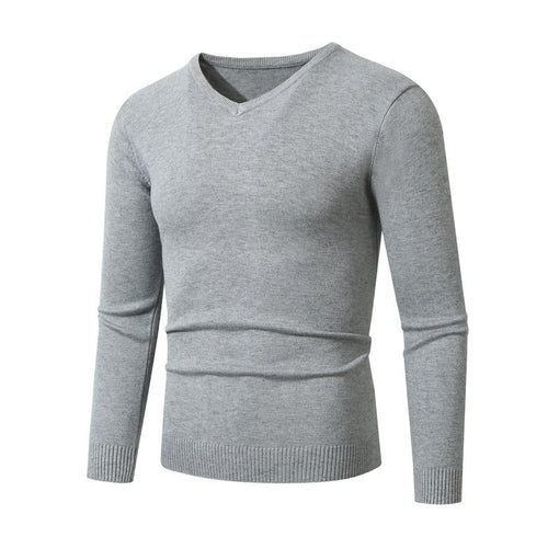 Herren Schmal geschnittener Feinstrick‑V‑Neck-Pullover mit Rippbund und atmungsaktiver Baumwollmischung Shop Nory