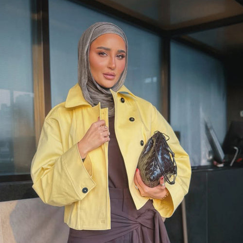 Damen Leichter Regen-Trench mit Doppelreiher, kastiger Oversize-Silhouette und Hemdkragen Shop Nory