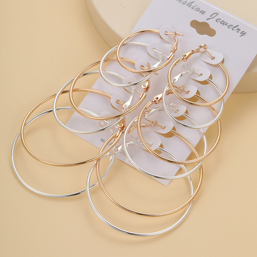 Damen Ohrstecker-Set mit klassischen Creolen in verschiedenen Größen Shop Nory