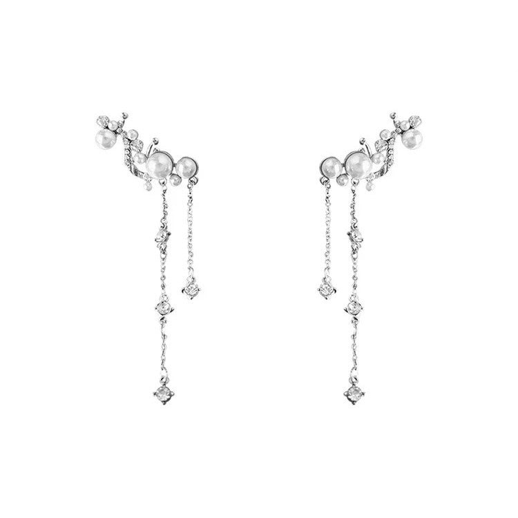 Damen Elegante und kunstvolle Ohrringe mit Perlen und Kristallen Shop Nory