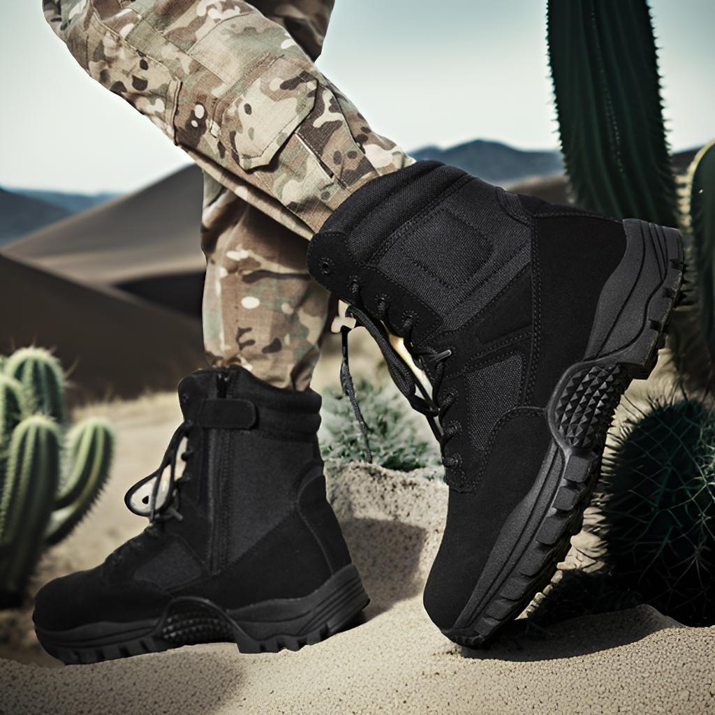 Herren Militärische Einsatzstiefel mit rutschfester Sohle und atmungsaktivem Obermaterial