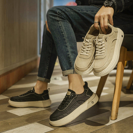 Damen Komfortable Sneakers aus hochwertigem Leder mit dämpfender Laufsohle Shopnory