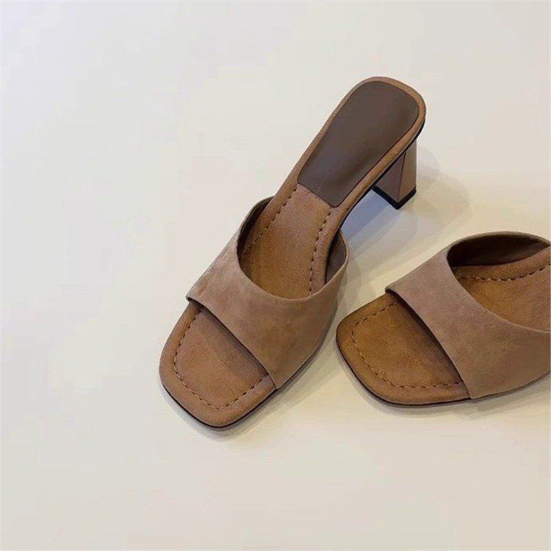 Damen Komfortable High Heel Mules